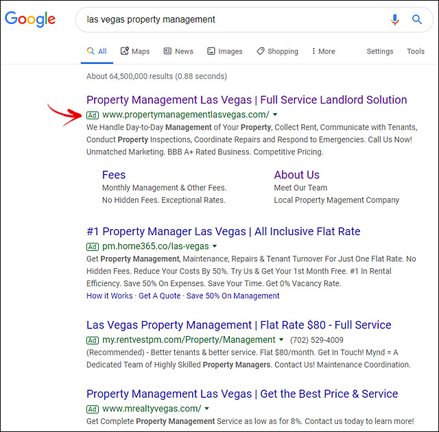 Google Ads Example